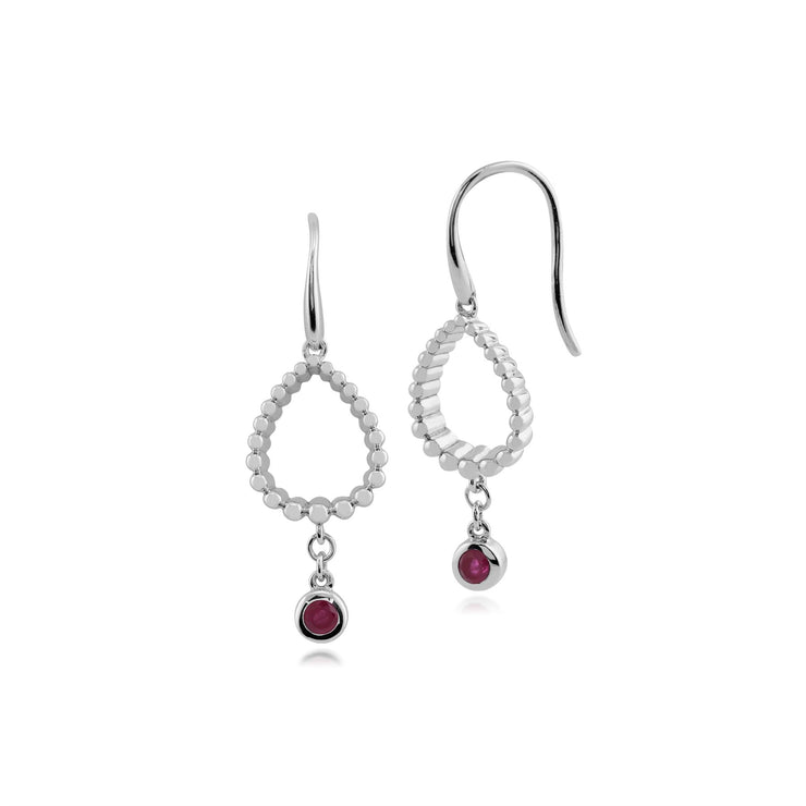rubis Boucles d'oreilles, en argent sterling 925 0.18CT rubis Boucles d'oreilles goutte
