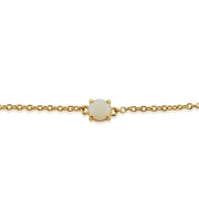 Bracelet Classique Or Jaune 375 Opale Cabochon Rond