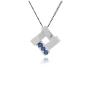 Pendentif Croisé Carré Classique Argent 925 Trois Emeraude