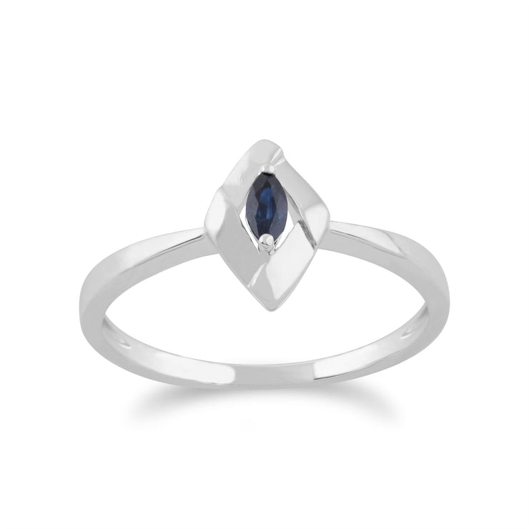 Gemondo Bague Saphir, en Argent Sterling 925 0,10 CT Saphir Croisé Bague