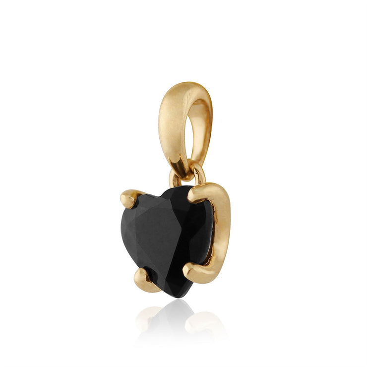 Pendentif et Boucles d'Oreilles Clou Cœur Classique Or Jaune 375 Saphir