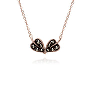 Plaqué or Rose Argent Sterling Marcassite Design de Feuille 42cm Collier