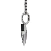 Collier et Boucles d'Oreilles Cerf Pendantes Volant Style Art Déco Argent 925 Onyx Noire et Marcassite
