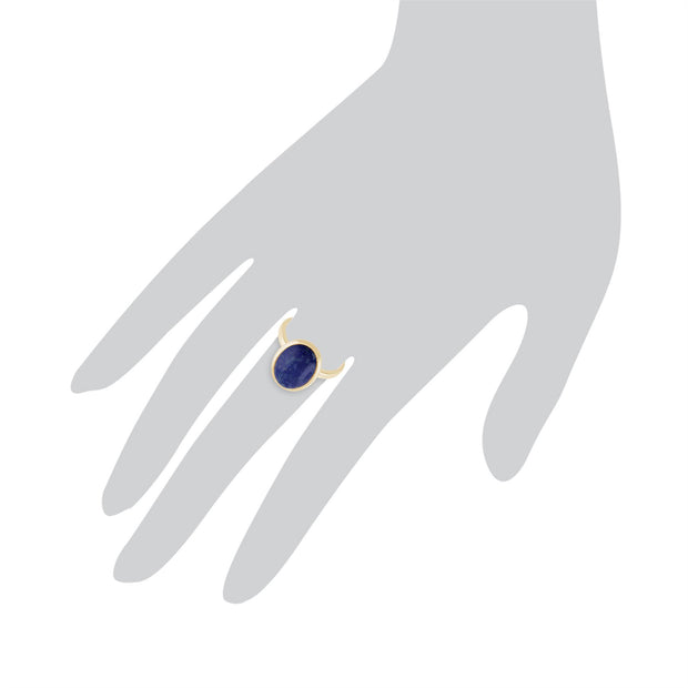 gemondo LAPIS LAZULI Bague, 9 Ct Or Jaune 4.50ct CT LAPIS LAZULI bague