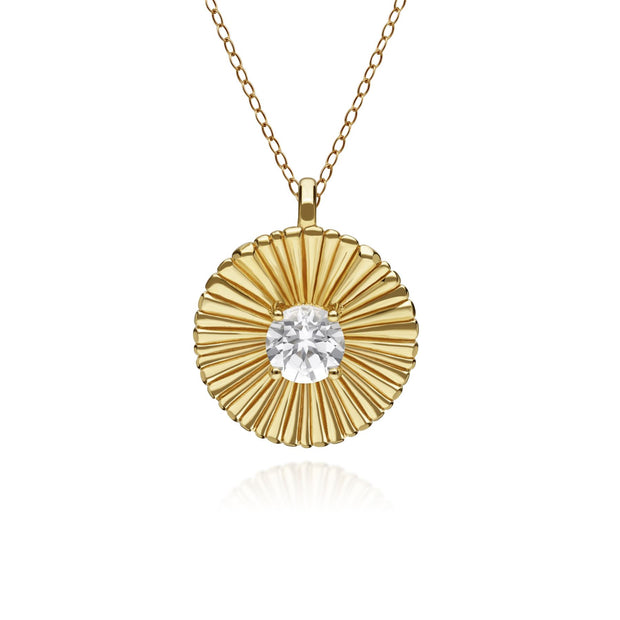 Pendentif Floral Caruso avec Topaze Blanche