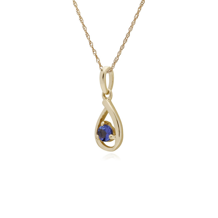 Tanzanite Collier, 9 CT or Jaune Tanzanite Pierre Unique Gouttes D'Eau 45cm Collier