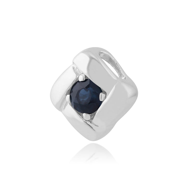 Pendentif Croisé Carré Classique Argent 925 Saphir