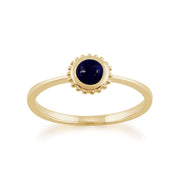 Gemondo Lapis Lazuli Bague, 9ct Or Jaune 0.31ct Lapis Lazuli Pierre Unique Encadré Bague