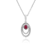 RUBIS Collier, en argent sterling 925 0.24CT CT RUBIS Pendentif sur 45cm chaîne