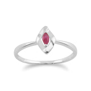Gemondo Bague Rubis, 925 Sterling Silver 0.10ct Rubis Croisé Bague