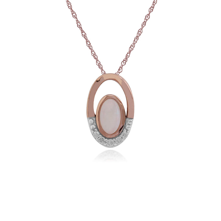Pendentif et Bague Classique Or Jaune 375 Opale Cabochon Marquise