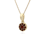 Grenade Collier, 9 CT or Jaune Grenade Rond Serti Pendentif sur 45cm Chaîne