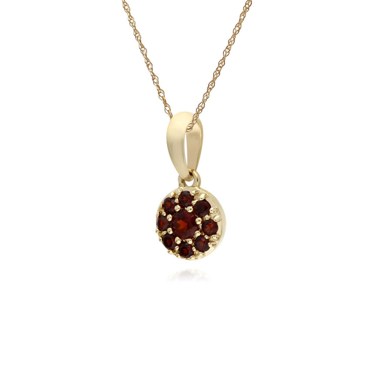 Grenade Collier, 9 CT or Jaune Grenade Rond Serti Pendentif sur 45cm Chaîne
