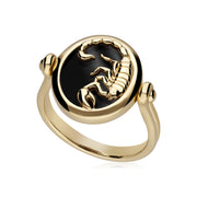 Bague Zodiaque Scorpion Onyx Noire