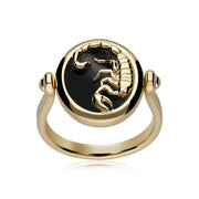 Bague Zodiaque Scorpion Onyx Noire